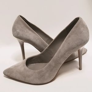 WHBM Olivia Suede Pumps Gray 8.5